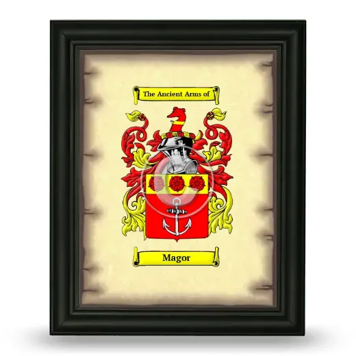 Magor Coat of Arms Framed - Black