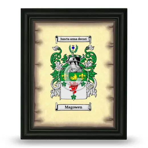 Magowen Coat of Arms Framed - Black