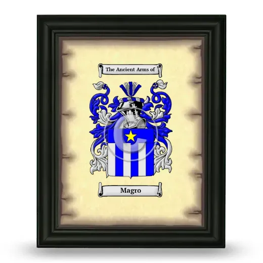 Magro Coat of Arms Framed - Black