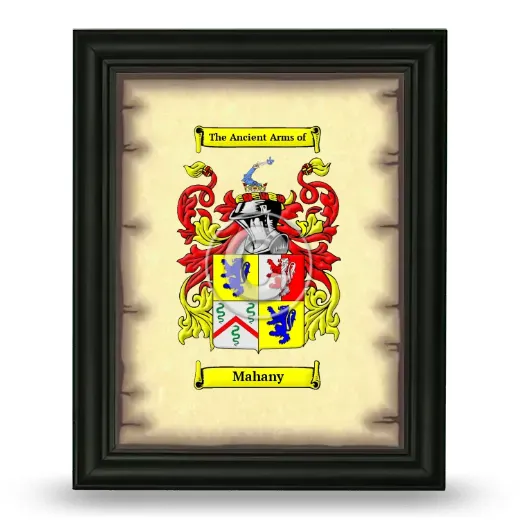 Mahany Coat of Arms Framed - Black