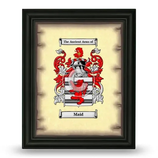 Maid Coat of Arms Framed - Black