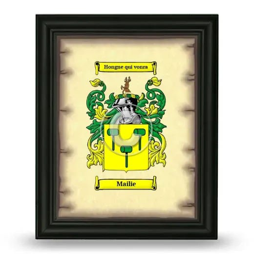 Mailie Coat of Arms Framed - Black