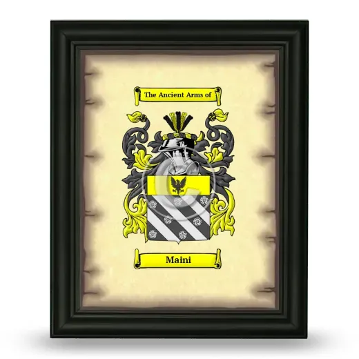 Maini Coat of Arms Framed - Black