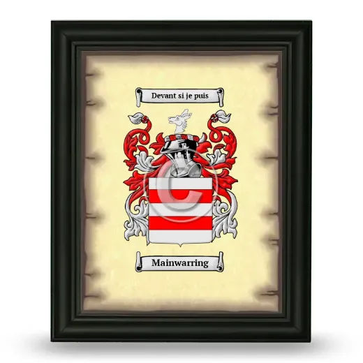 Mainwarring Coat of Arms Framed - Black