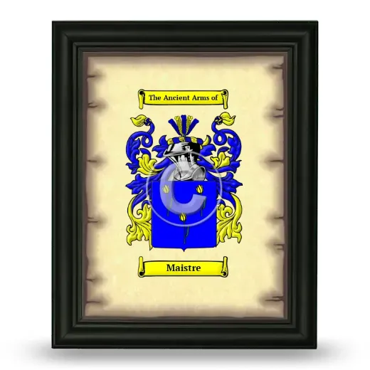 Maistre Coat of Arms Framed - Black
