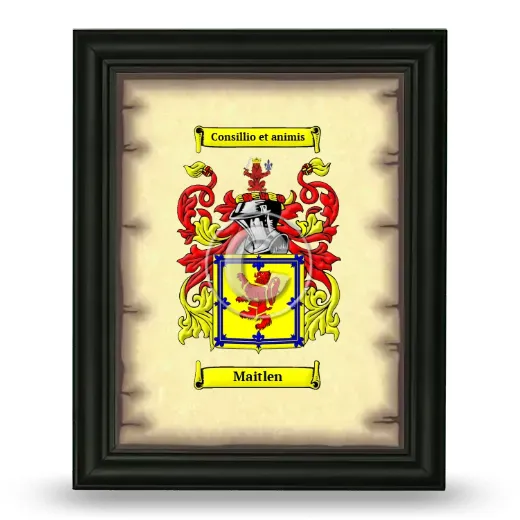 Maitlen Coat of Arms Framed - Black