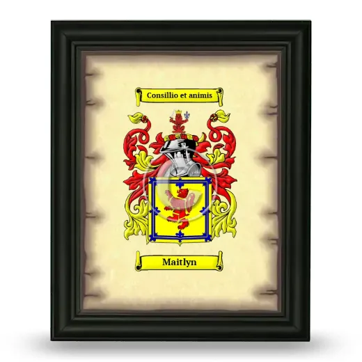 Maitlyn Coat of Arms Framed - Black