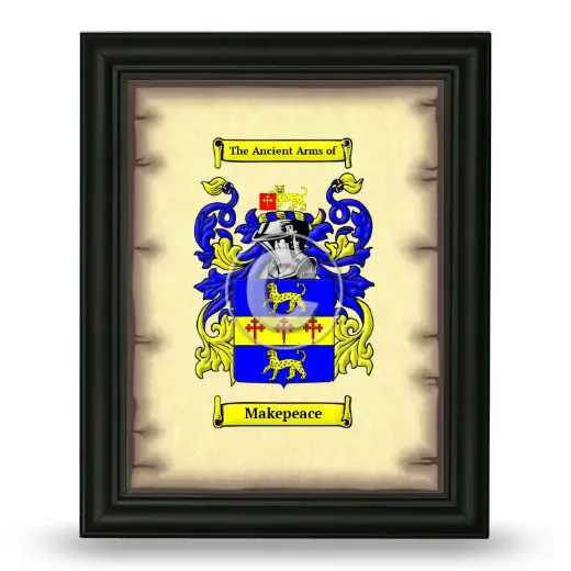 Makepeace Coat of Arms Framed - Black
