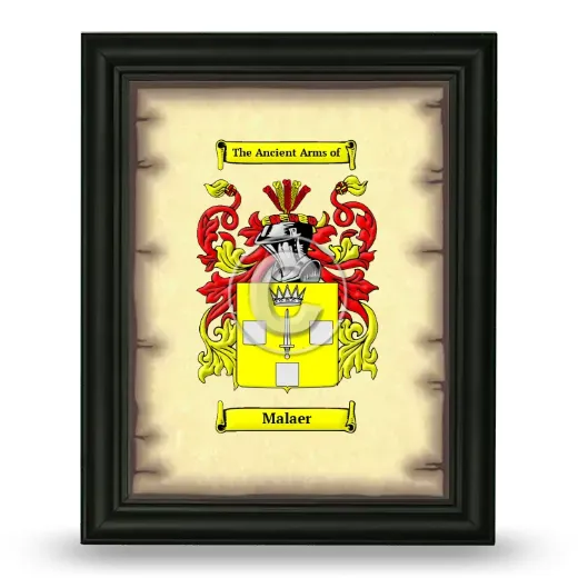 Malaer Coat of Arms Framed - Black