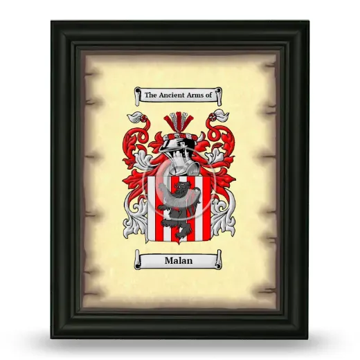 Malan Coat of Arms Framed - Black