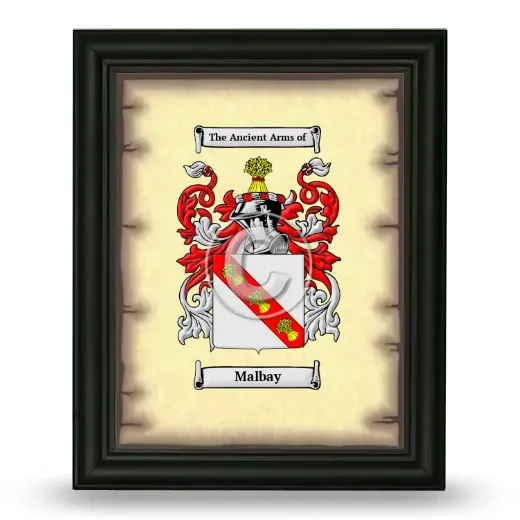 Malbay Coat of Arms Framed - Black