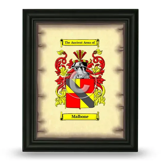 Malbone Coat of Arms Framed - Black