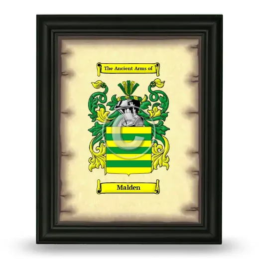 Malden Coat of Arms Framed - Black