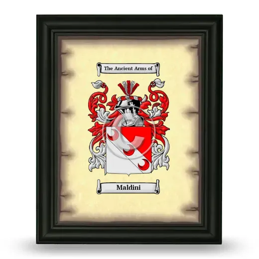 Maldini Coat of Arms Framed - Black