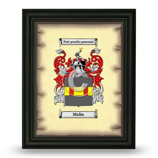 Malin Coat of Arms Framed - Black