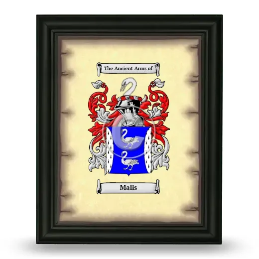 Malis Coat of Arms Framed - Black
