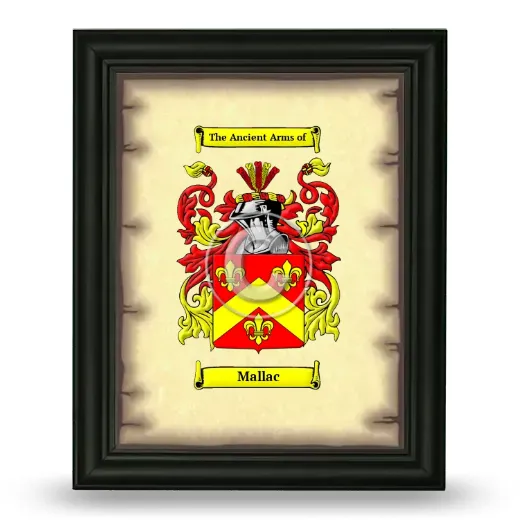 Mallac Coat of Arms Framed - Black