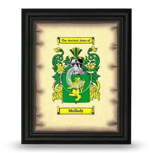Mallady Coat of Arms Framed - Black