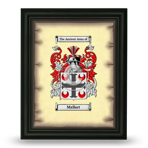 Mallart Coat of Arms Framed - Black
