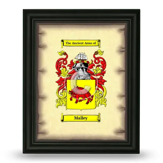 Malley Coat of Arms Framed - Black