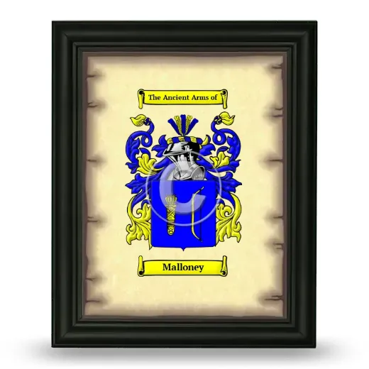 Malloney Coat of Arms Framed - Black