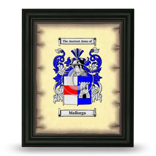 Mallorga Coat of Arms Framed - Black