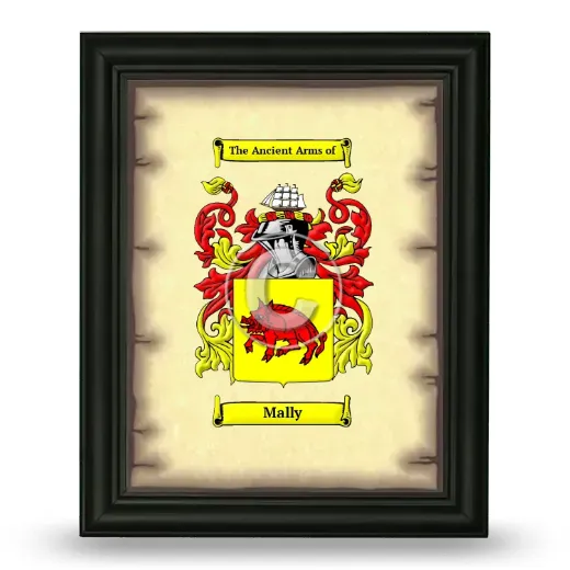 Mally Coat of Arms Framed - Black