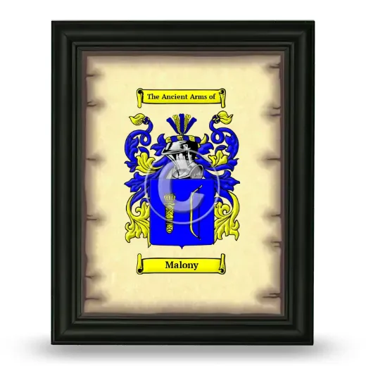 Malony Coat of Arms Framed - Black