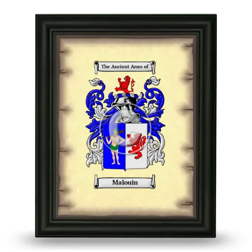Malouin Coat of Arms Framed - Black