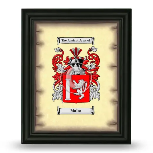 Malta Coat of Arms Framed - Black