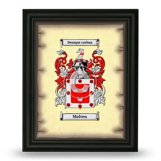 Malven Coat of Arms Framed - Black