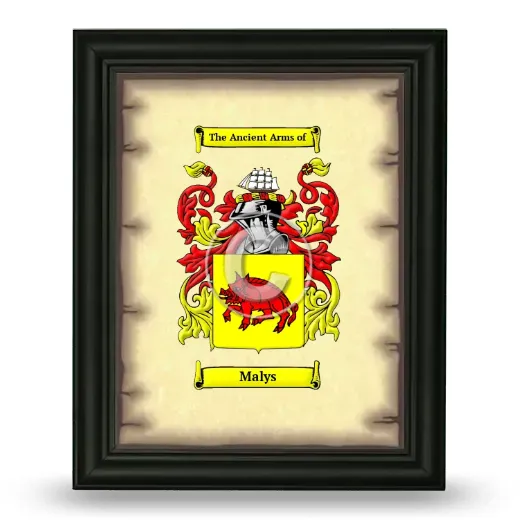 Malys Coat of Arms Framed - Black
