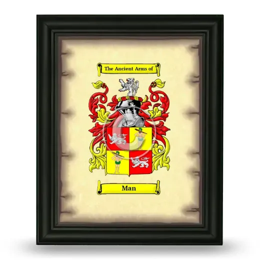 Man Coat of Arms Framed - Black