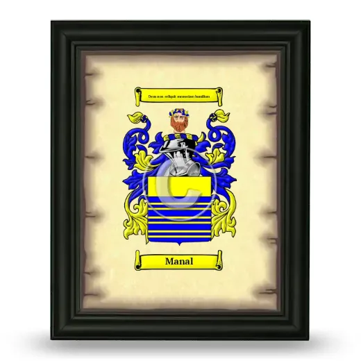 Manal Coat of Arms Framed - Black