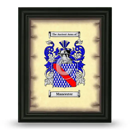 Mancester Coat of Arms Framed - Black
