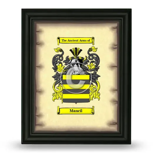 Mancil Coat of Arms Framed - Black