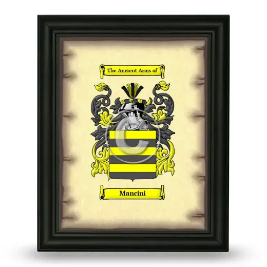 Mancini Coat of Arms Framed - Black