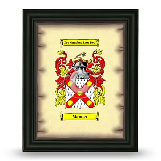 Mander Coat of Arms Framed - Black