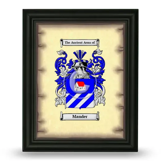 Mander Coat of Arms Framed - Black
