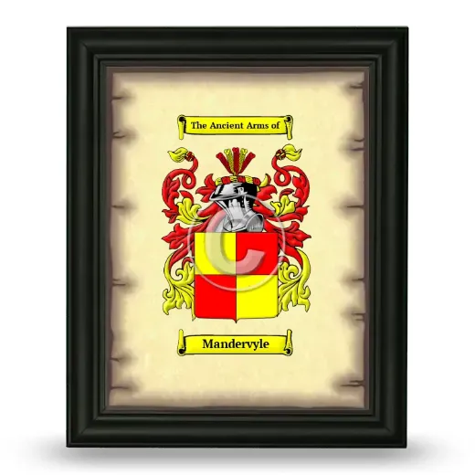 Mandervyle Coat of Arms Framed - Black