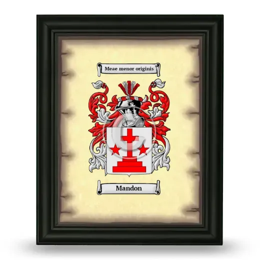 Mandon Coat of Arms Framed - Black