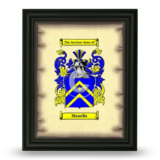Manella Coat of Arms Framed - Black