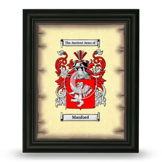 Manford Coat of Arms Framed - Black