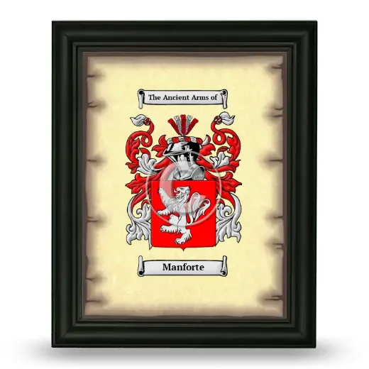 Manforte Coat of Arms Framed - Black