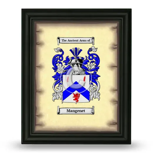 Mangenet Coat of Arms Framed - Black