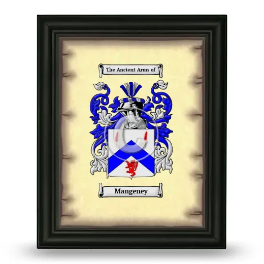 Mangeney Coat of Arms Framed - Black