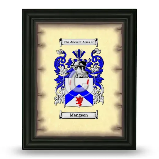 Mangeon Coat of Arms Framed - Black