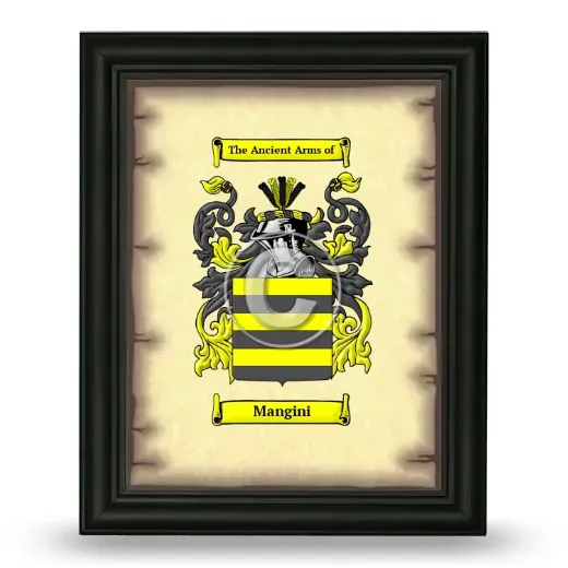 Mangini Coat of Arms Framed - Black