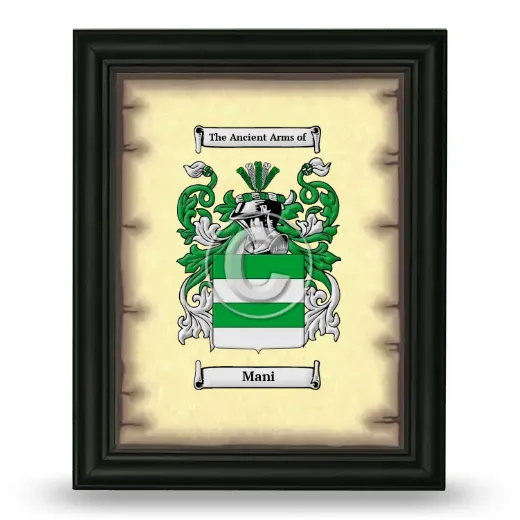 Mani Coat of Arms Framed - Black