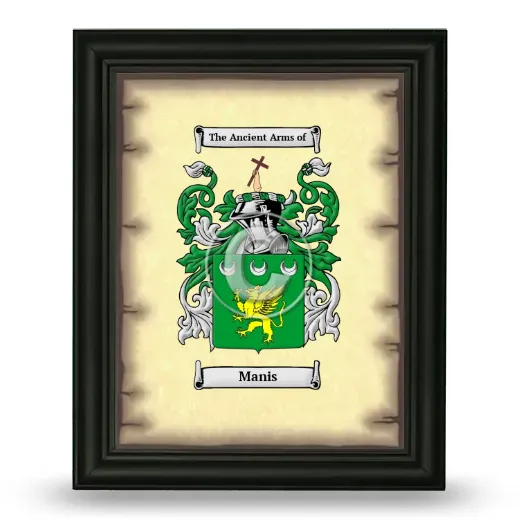 Manis Coat of Arms Framed - Black